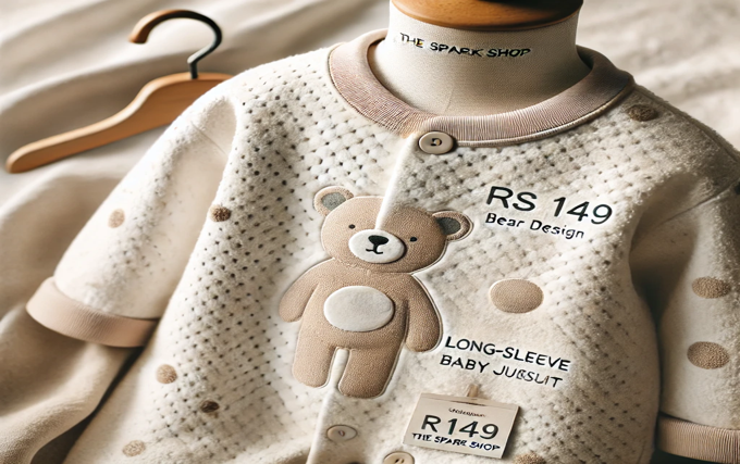 rs 149 bear design long-sleeve baby jumpsuit thespark shop